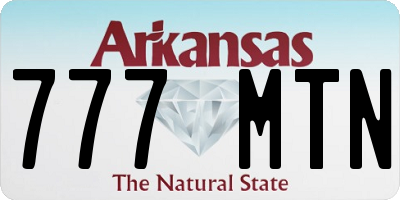 AR license plate 777MTN