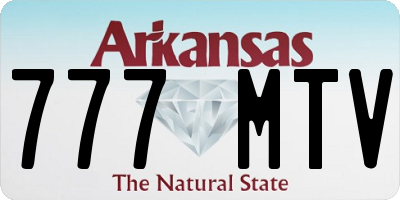 AR license plate 777MTV