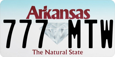 AR license plate 777MTW