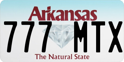 AR license plate 777MTX
