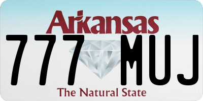 AR license plate 777MUJ
