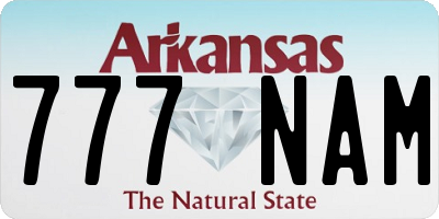 AR license plate 777NAM