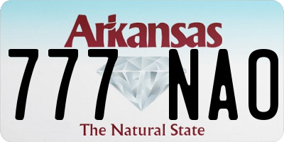 AR license plate 777NAO