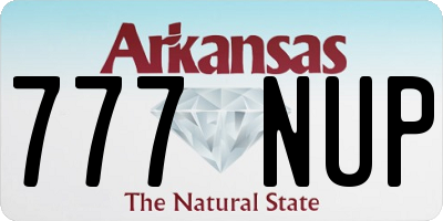 AR license plate 777NUP