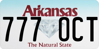 AR license plate 777OCT