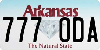 AR license plate 777ODA