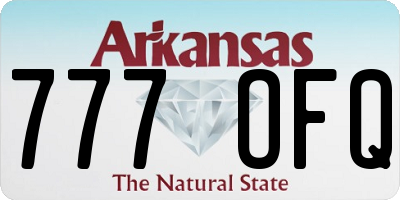 AR license plate 777OFQ