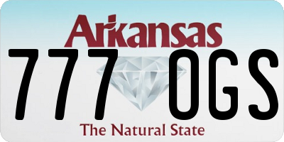 AR license plate 777OGS