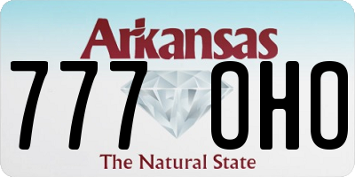 AR license plate 777OHO