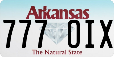 AR license plate 777OIX