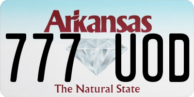 AR license plate 777UOD