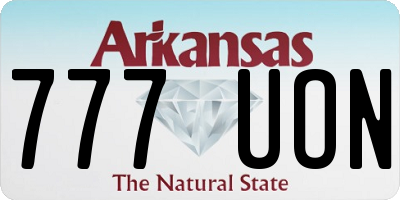 AR license plate 777UON