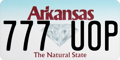 AR license plate 777UOP