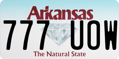 AR license plate 777UOW