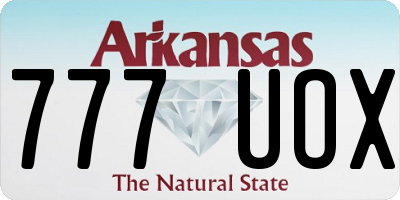 AR license plate 777UOX
