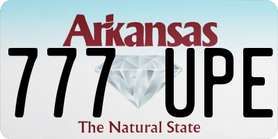AR license plate 777UPE