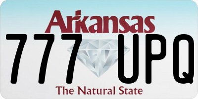 AR license plate 777UPQ