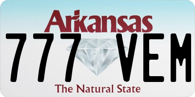 AR license plate 777VEM