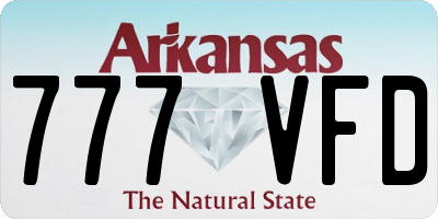 AR license plate 777VFD