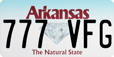 AR license plate 777VFG
