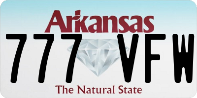 AR license plate 777VFW