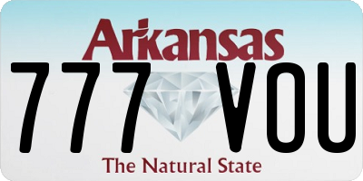 AR license plate 777VOU