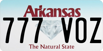AR license plate 777VOZ