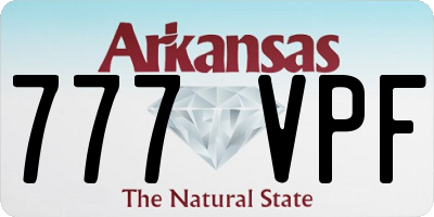 AR license plate 777VPF