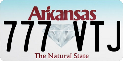 AR license plate 777VTJ