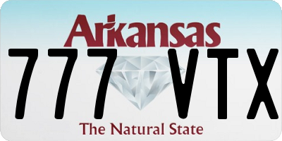 AR license plate 777VTX