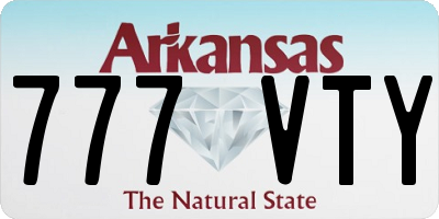 AR license plate 777VTY
