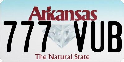 AR license plate 777VUB