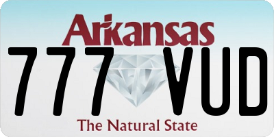 AR license plate 777VUD