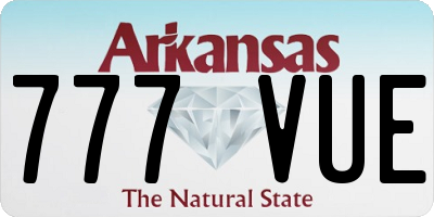 AR license plate 777VUE