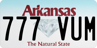 AR license plate 777VUM