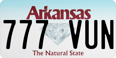AR license plate 777VUN