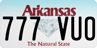 AR license plate 777VUO
