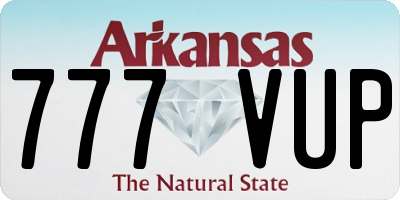 AR license plate 777VUP