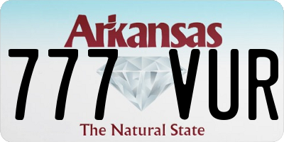 AR license plate 777VUR