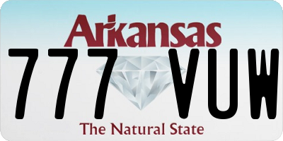 AR license plate 777VUW