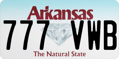 AR license plate 777VWB