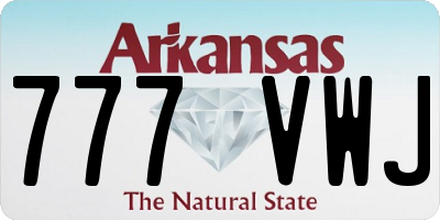 AR license plate 777VWJ