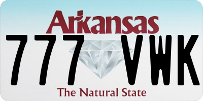 AR license plate 777VWK