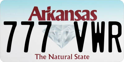 AR license plate 777VWR