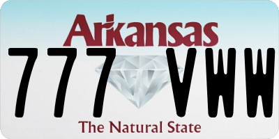 AR license plate 777VWW