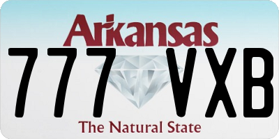 AR license plate 777VXB