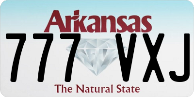 AR license plate 777VXJ