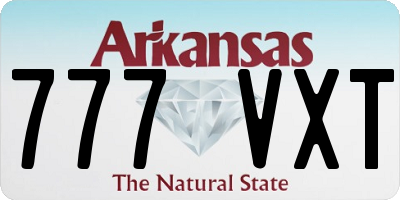 AR license plate 777VXT