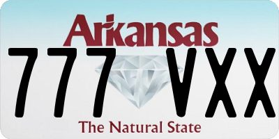 AR license plate 777VXX