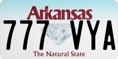 AR license plate 777VYA
